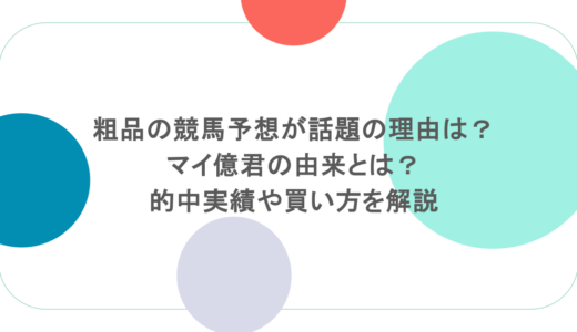 粗品の競馬予想が話題の理由は?マイ億君の由来とは?的中実績や買い方を解説